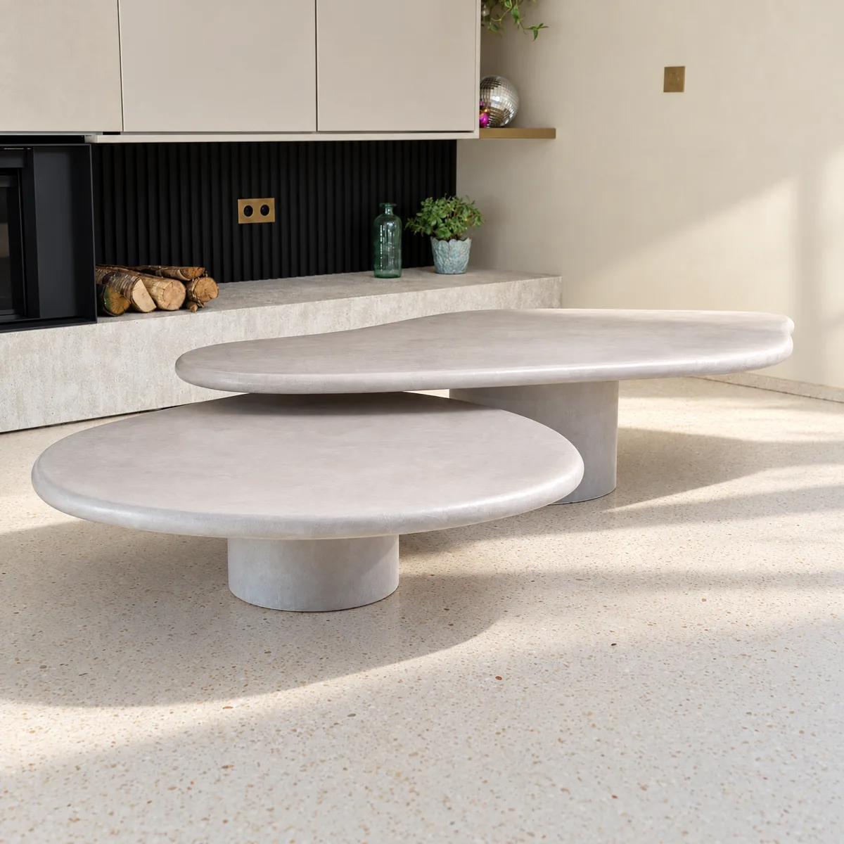 Table basse de salon en béton ciré : Ernest