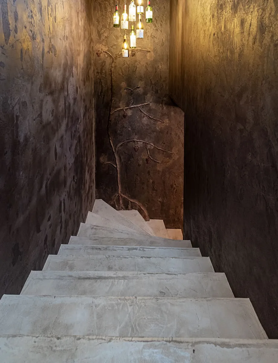 Enduit décoratif en Mortex : une vigne dans l’escalier de cave, vue 3