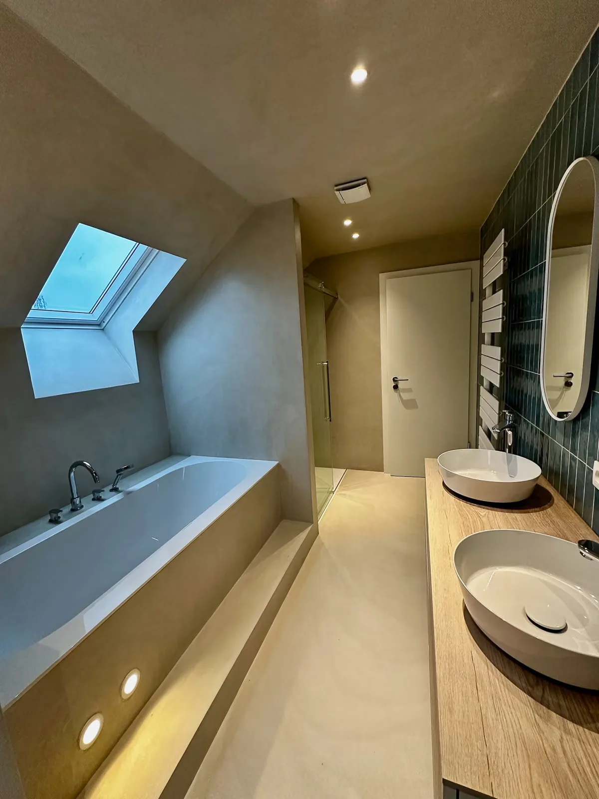 Salle de bain en béton ciré à Metzert