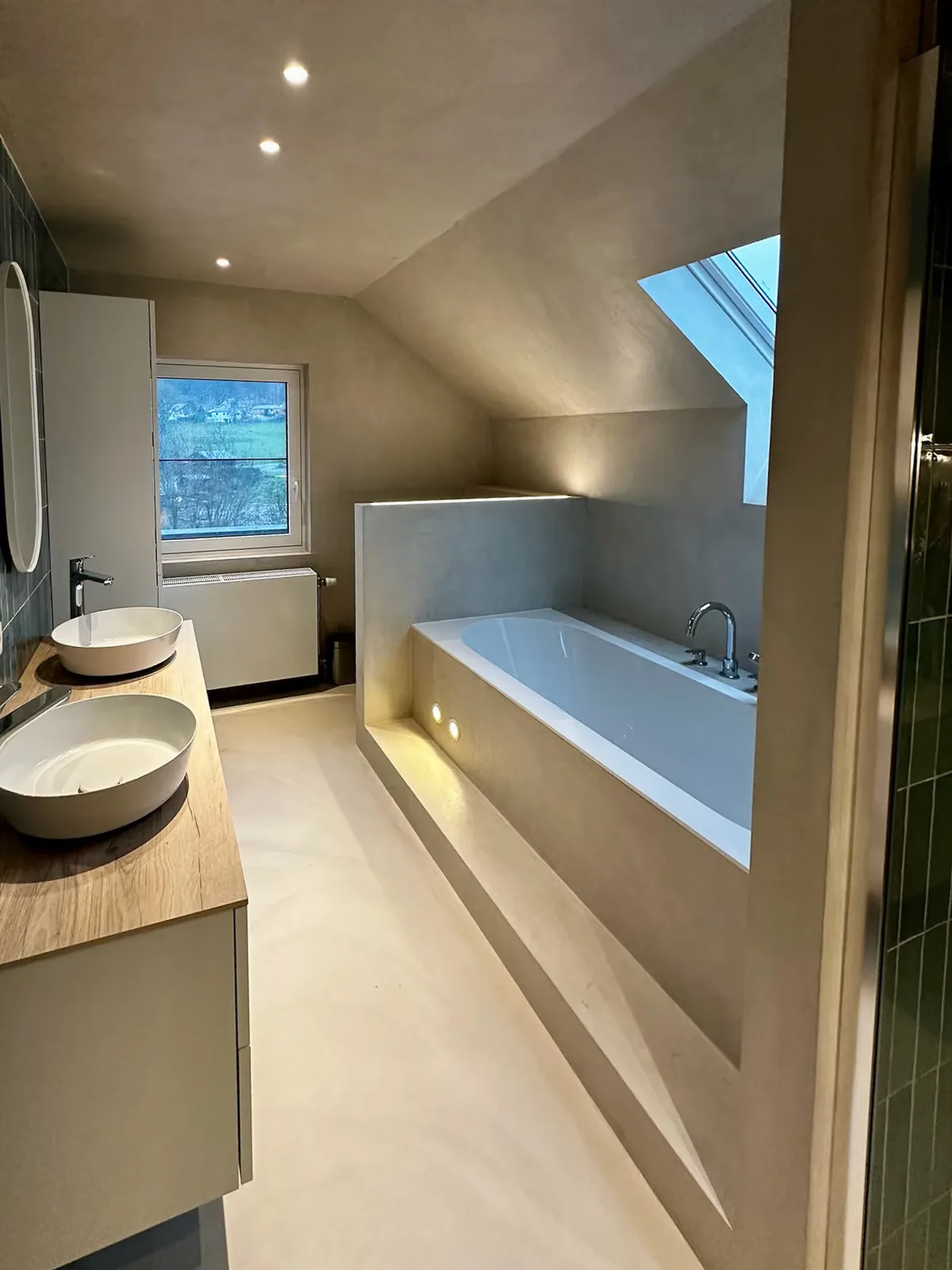 Salle de bain en béton ciré à Metzert, vue 2